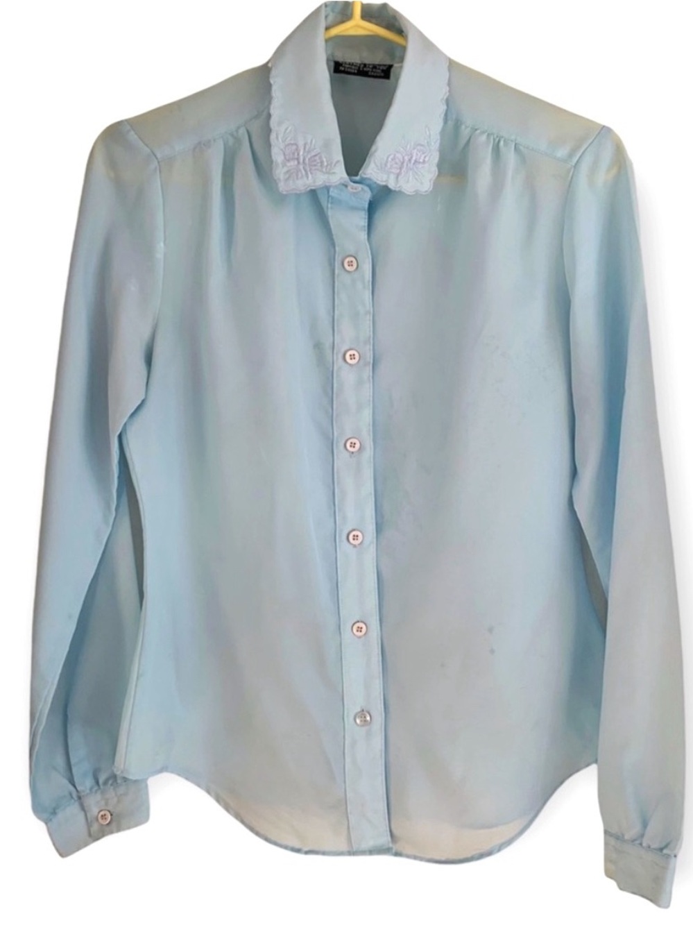 Vintage Blue Button Down Blouse